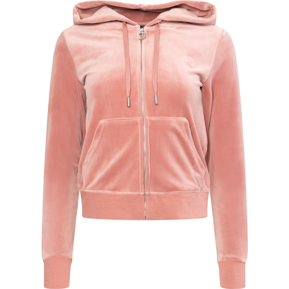 Klassisk Velour Zip Hoodie - Visnet Rose