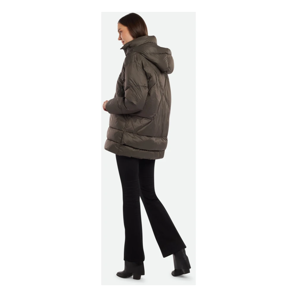 Canadian Classics Bruine Oversized Gewatteerde Jas met Capuchon Brown Dames