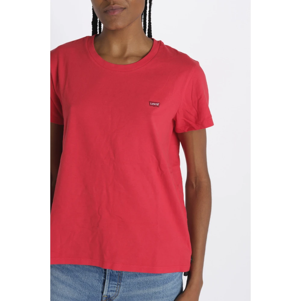 Levi's Rode T-shirts en Polos Crew-neck Red Dames