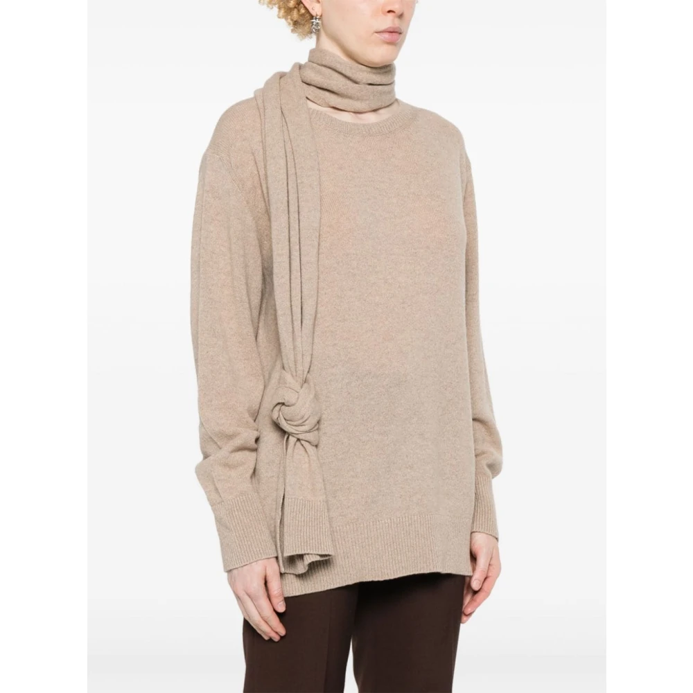 Stella Mccartney Beige Kasjmier Trui met Sjaal Beige Dames