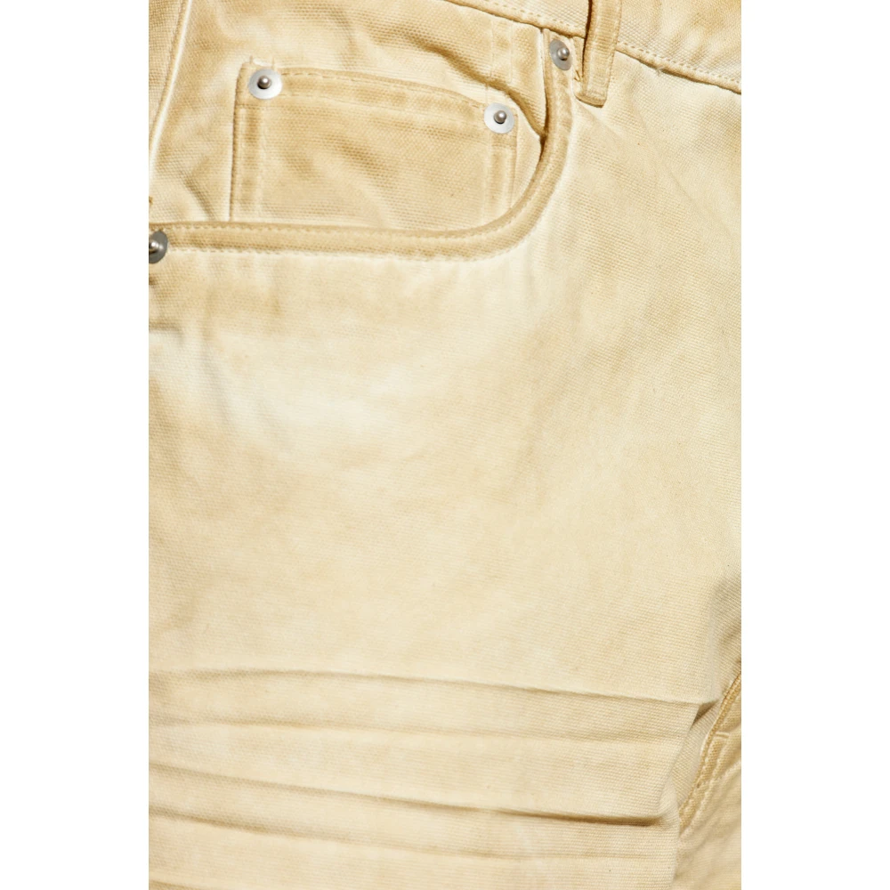Rick Owens Straight Leg Jeans Beige Heren