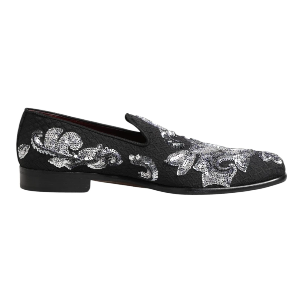 Dolce & Gabbana Mannelijk Zwart Schoenen Heren, 44 Eu, Katoen, Loafer Geklede Schoenen