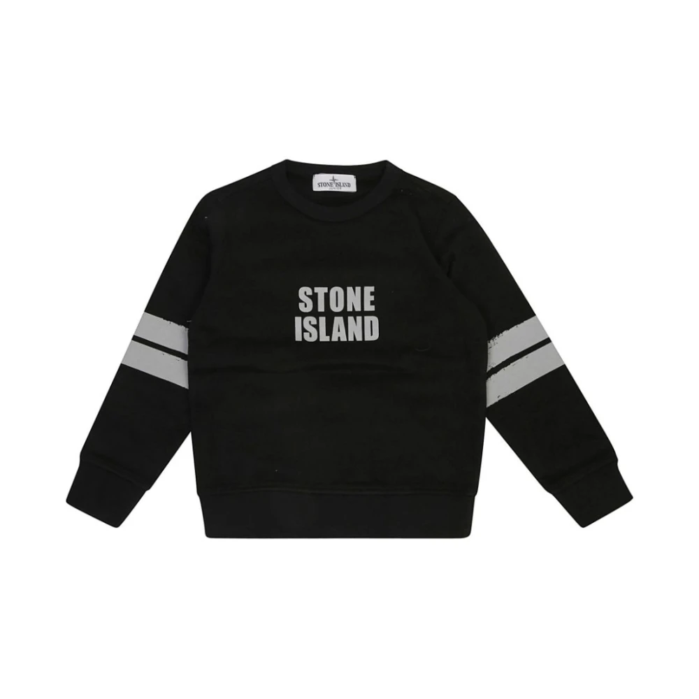 Stone Island Svart Sweatshirt för Pojkar Aw24 Black, Pojke