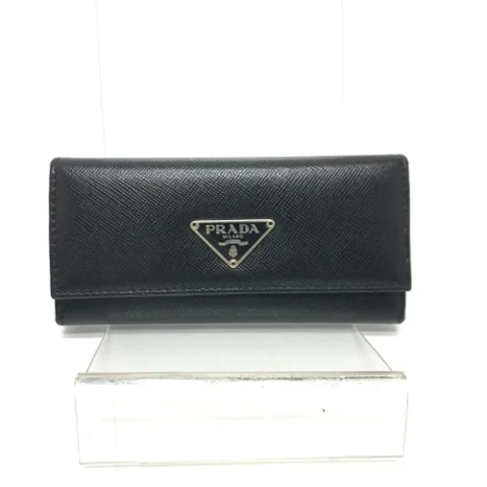 Prada Vintage Pre-owned Canvas key-holders Black Dames
