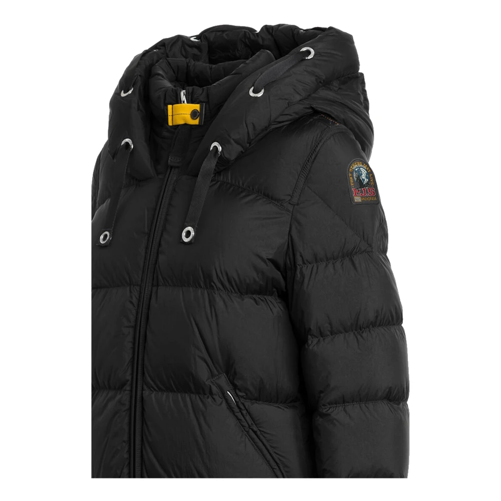 Parajumpers Lange Gewatteerde Jas met Capuchon Black Dames