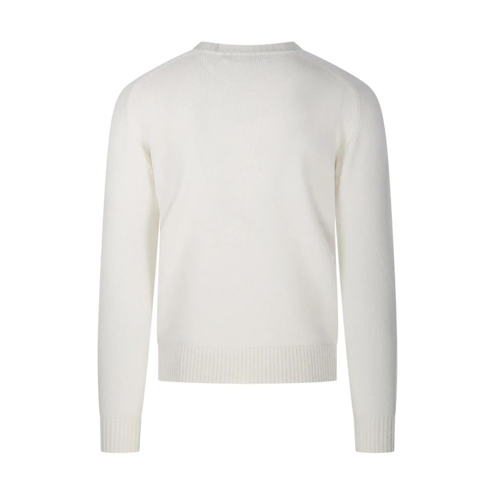 Cashmere Company Ecru Ronde Hals Sweater White Heren