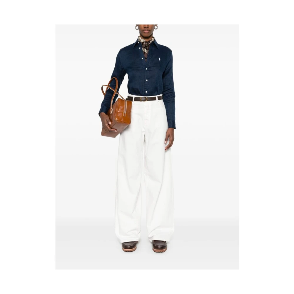 Ralph Lauren Klassiek overhemd met kraag Blue Dames