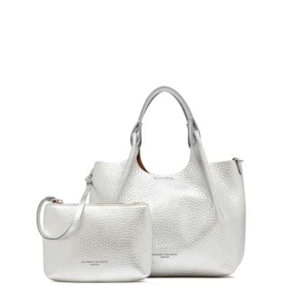 Gianni Chiarini Middelgrote tas van graanleer Gray Dames