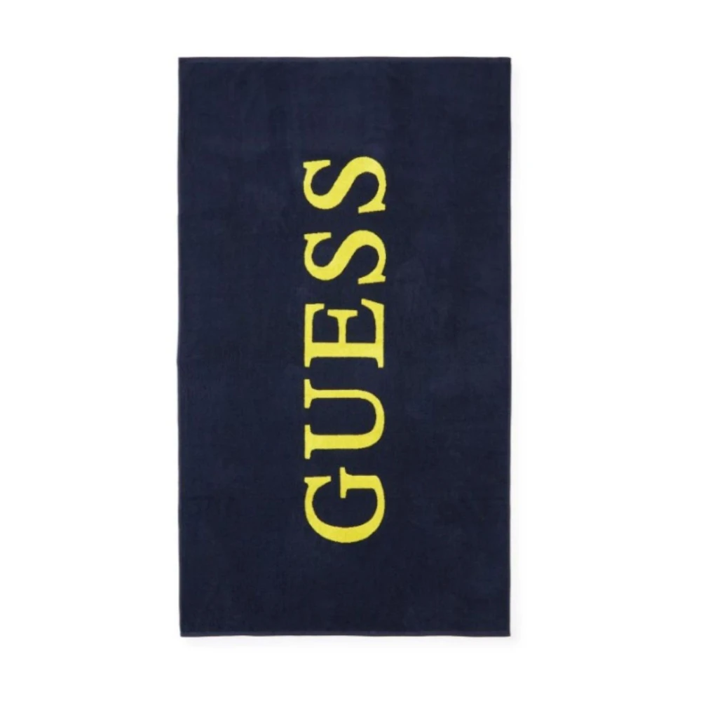 Guess Logo Strandhanddoek Unisex Volwassene Blue Unisex