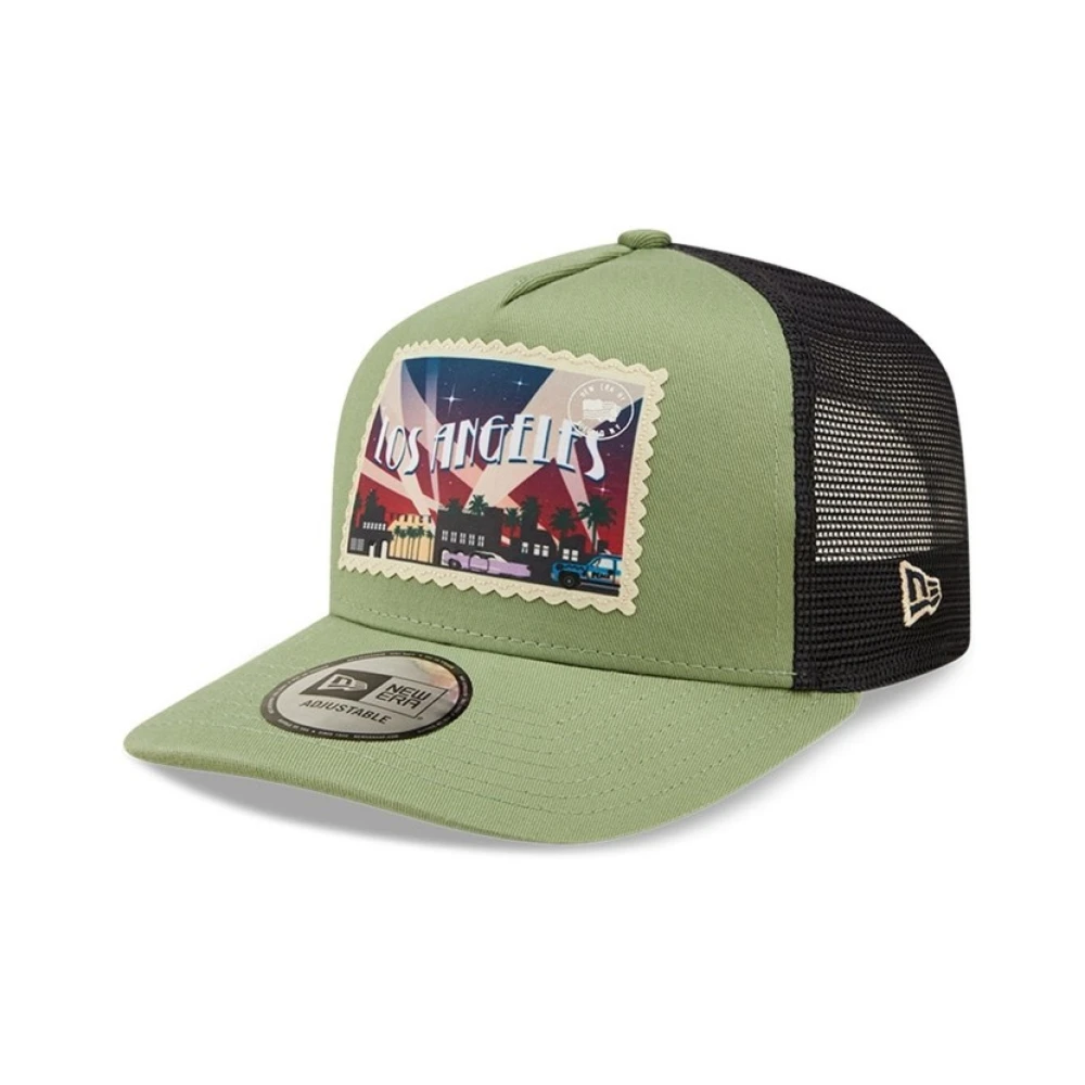 new era Groene Los Angeles Ansichtkaart Trucker Cap Green Heren