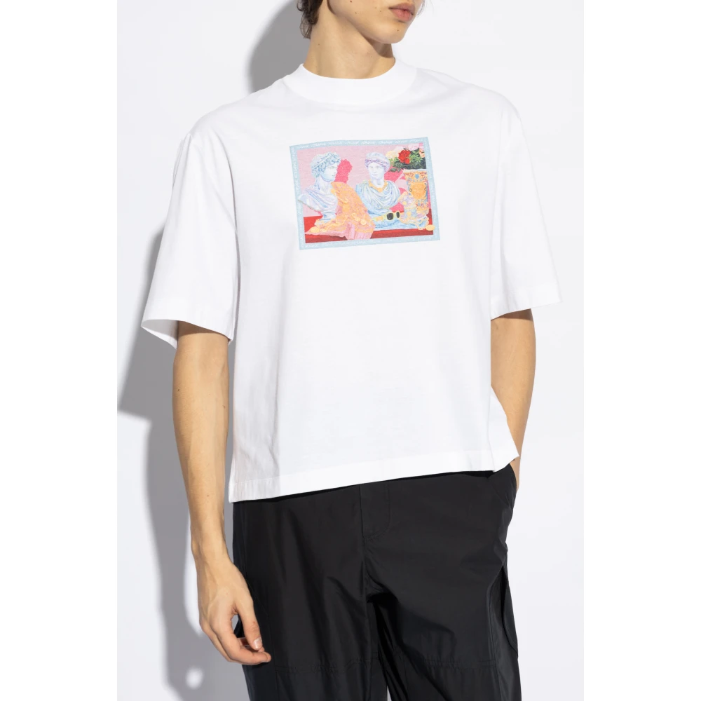 Versace T-shirt met kleurrijke print White Heren