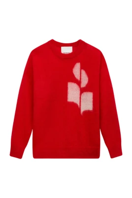 Röd Mohair Logo Tröja Långärmad