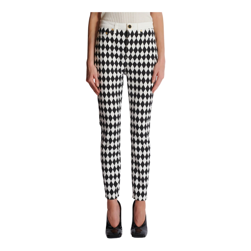 Balmain Diamanten denim slim-fit jeans Black Dames