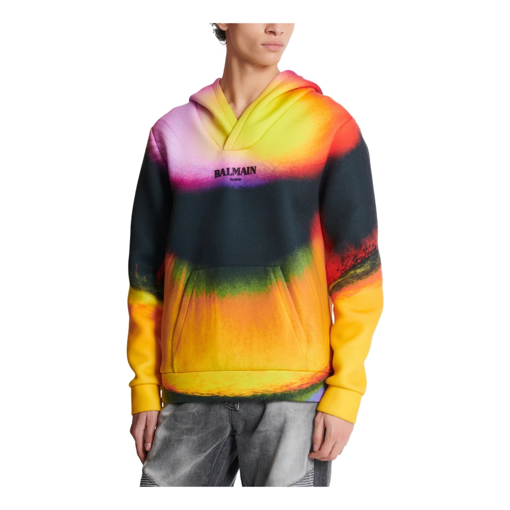 Balmain Neopreen hoodie met Ibby Njoya print Multicolor Heren