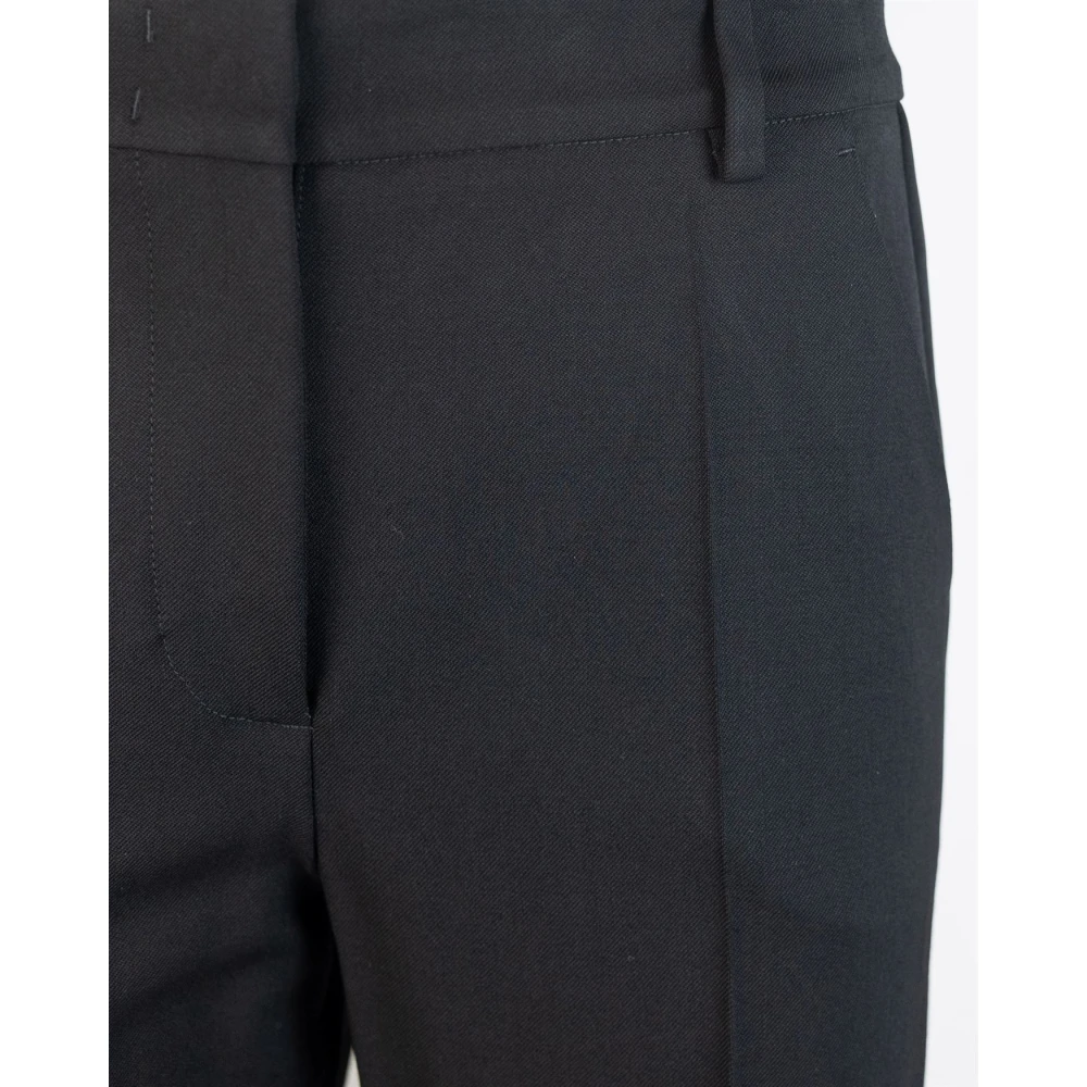 P.a.r.o.s.h. Zwarte Gabardine Broek met knoopsluiting Black Dames