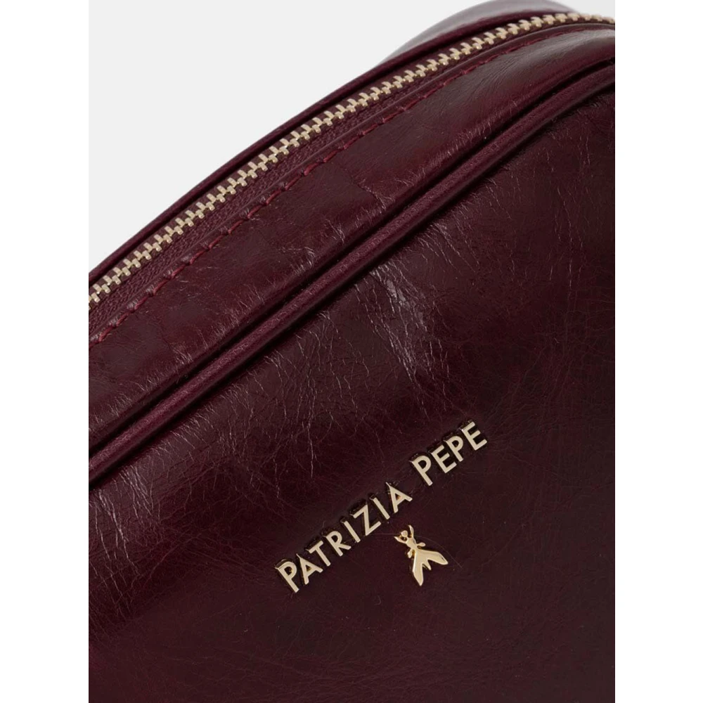 PATRIZIA PEPE Bordeaux Leren Schoudertas Red Dames