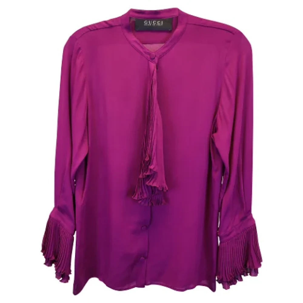 Gucci Vintage Pre-owned Silk tops Purple Dames