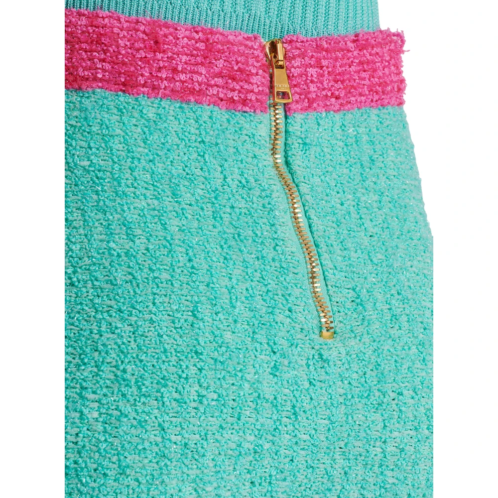 Balmain Tweekleurige gebreide rok met knopen Multicolor Dames