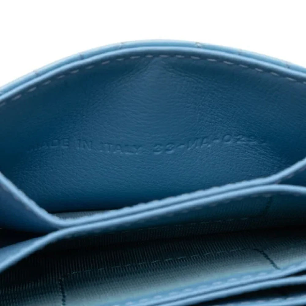Dior Vintage Pre-owned Leather wallets Blue Dames