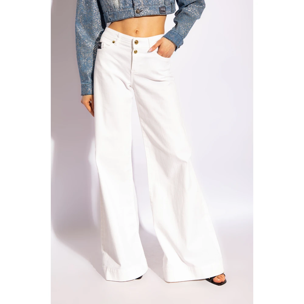 Versace Jeans Couture Jeans met logo White Dames
