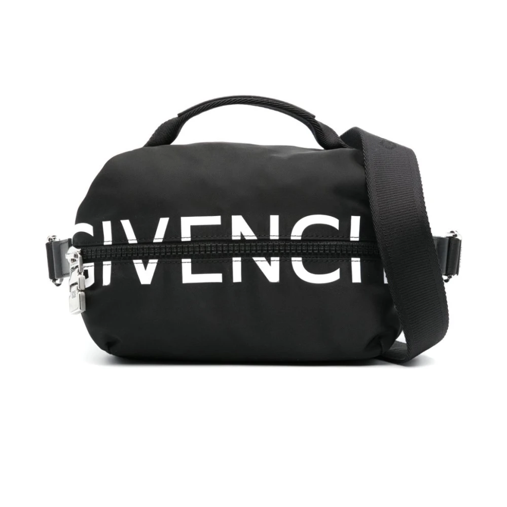 Givenchy Zwart Wit G-Zip Bumbag Black Heren
