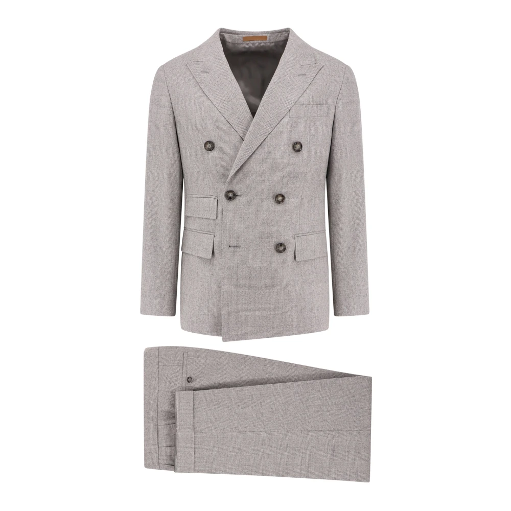 Hugo Boss Prince of Wales Ullkostym Set Gray, Herr