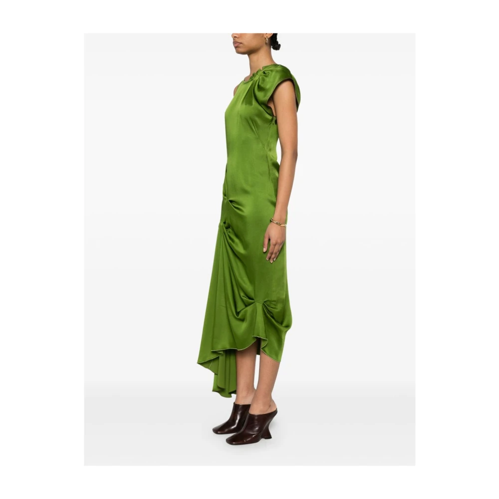 Victoria Beckham Groene Asymmetrische Jurk Green Dames