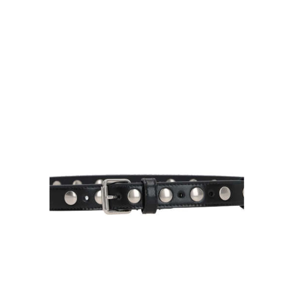 Gucci Zwart Leren Studs Riem Black Dames