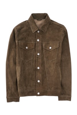 green-brown-leather-denim-jacket