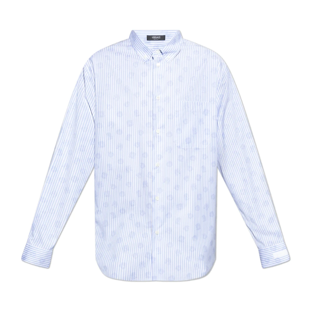 Versace Gestreept shirt Blue Heren