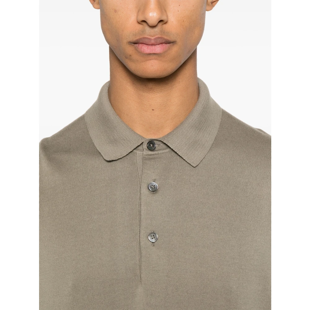Tom Ford Katoenen poloshirt met 3 knopen Green Heren