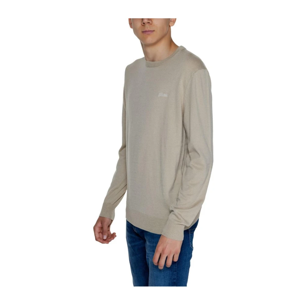 Guess Zijde en wol blend trui Beige Heren
