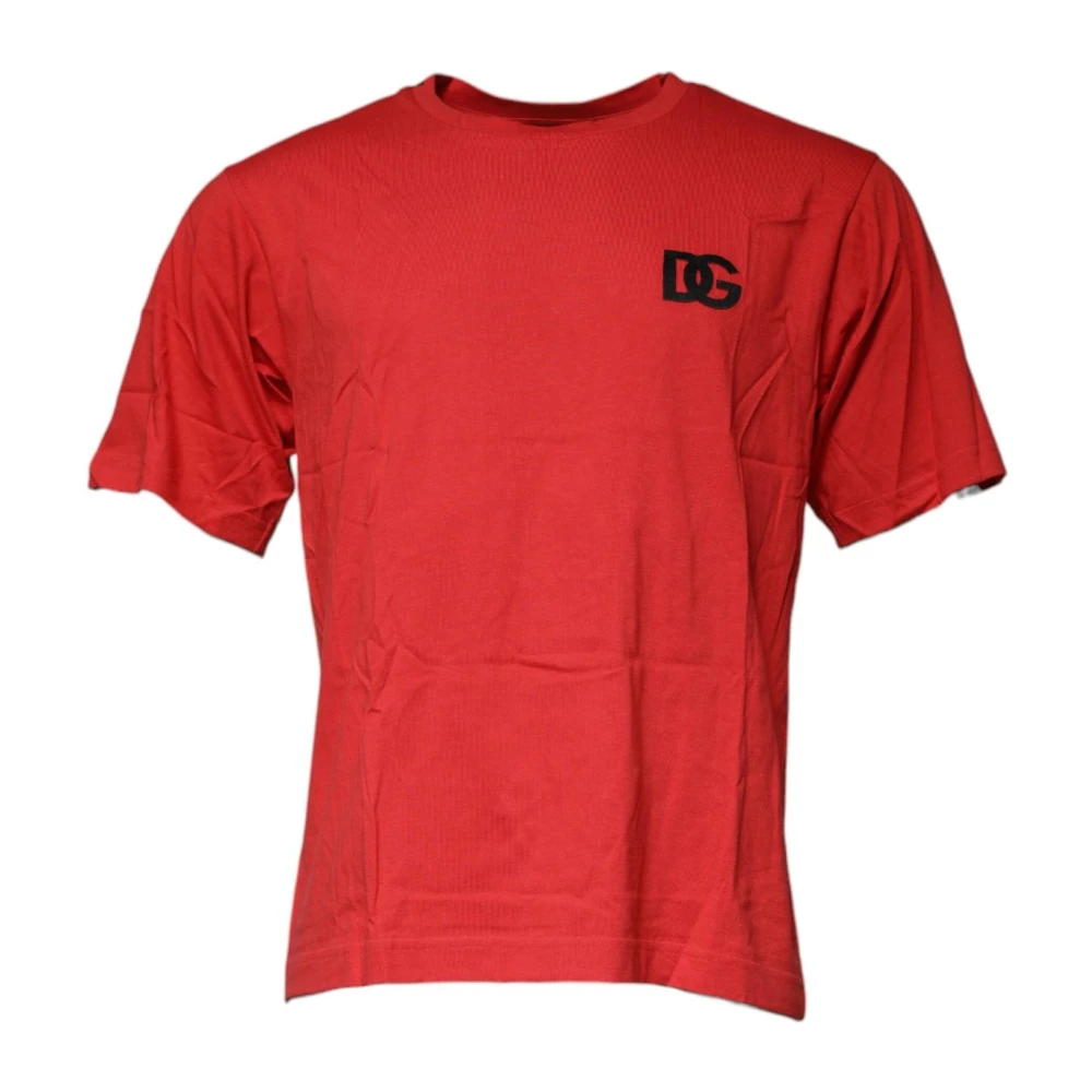 Dolce & Gabbana Rode Katoenen Crew Neck T-shirt Red Heren