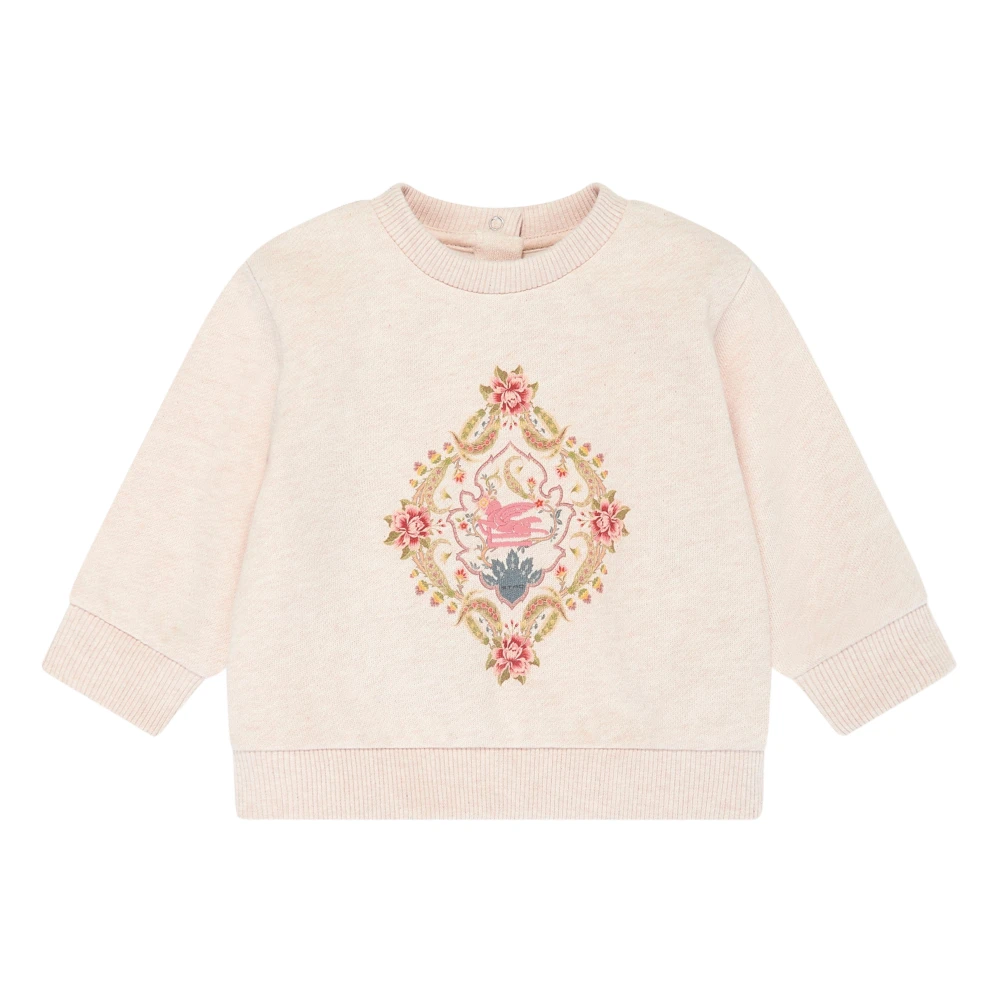 Etro Beige Kids Sweatshirts, Female, 2 Y, Floral Sweatshirt