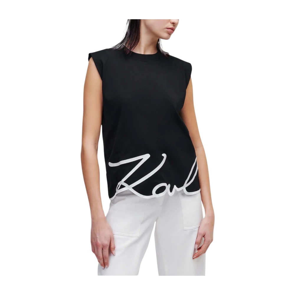 Karl Lagerfeld Top Smanicato Black Dames