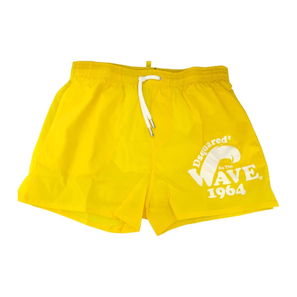 Dsquared2 Surfer Gang Rave Boxer Shorts Yellow Heren