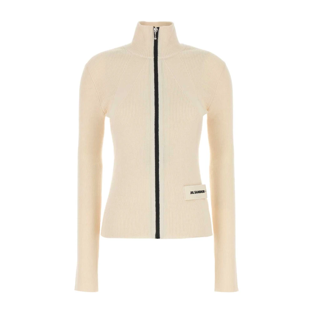 Jil Sander Ivoor Wolmix Vest Beige Dames