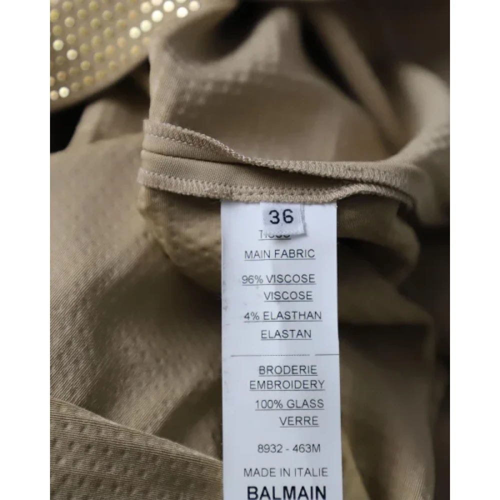 Balmain Pre-owned Fabric dresses Yellow Dames
