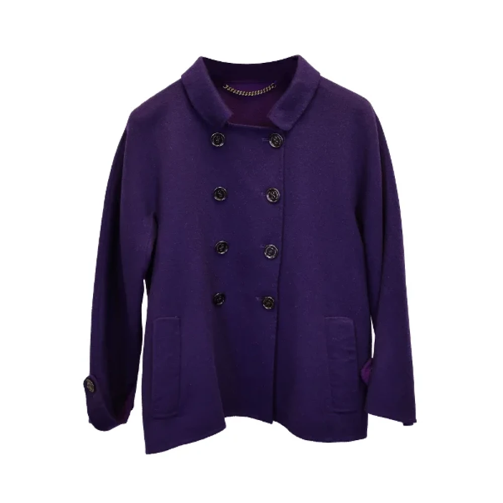 Burberry Vintage Pre-owned Wool outerwear Purple Dames