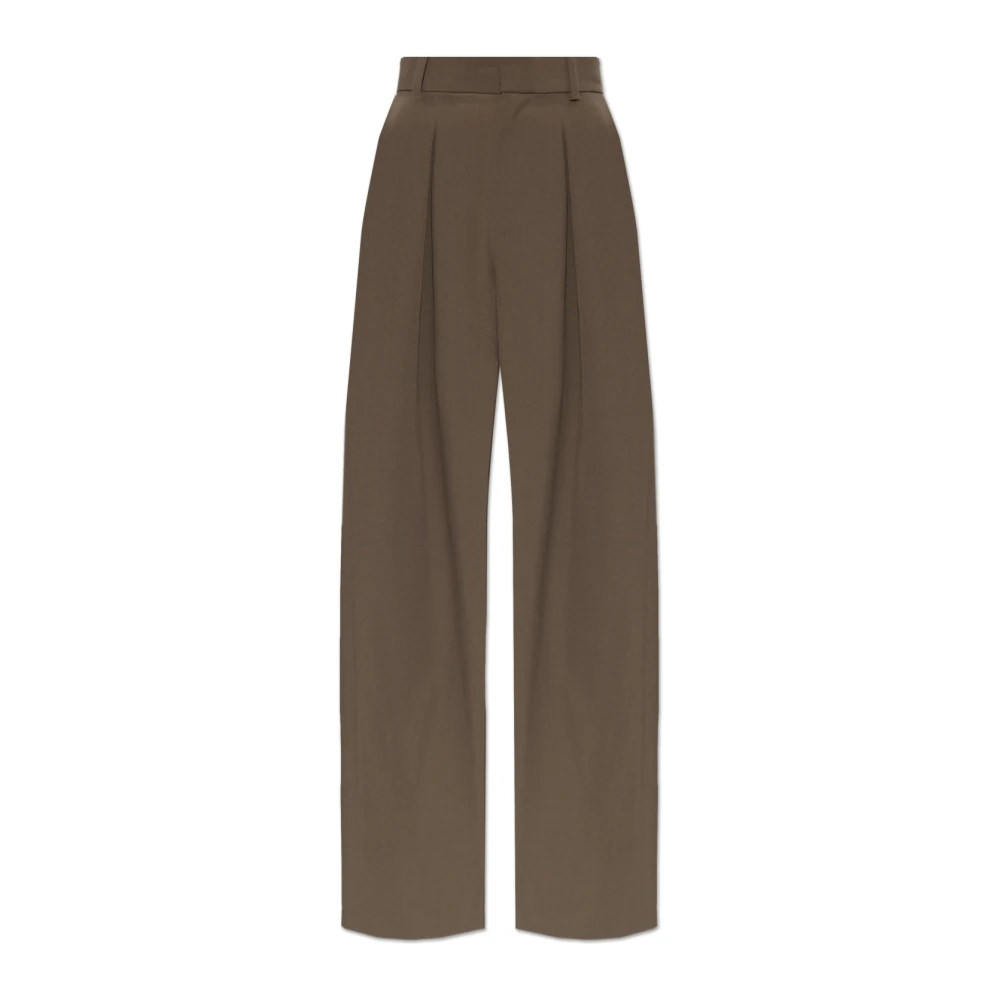 Mm6 Maison Margiela Brown Wide-Leg Trousers - Female - Wide Trousers - Xs - Trousers
