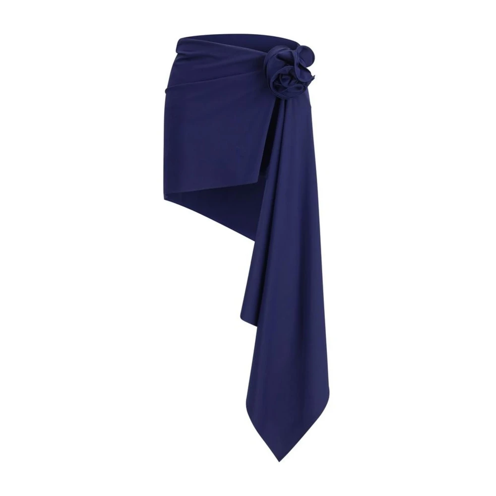 Magda Butrym Rozenapplicatie Asymmetrische Minirok Blue Dames