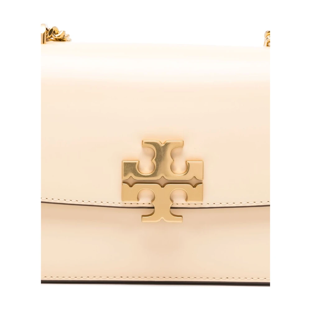 TORY BURCH Beige leren schoudertas met antiek gouden hardware Beige Dames
