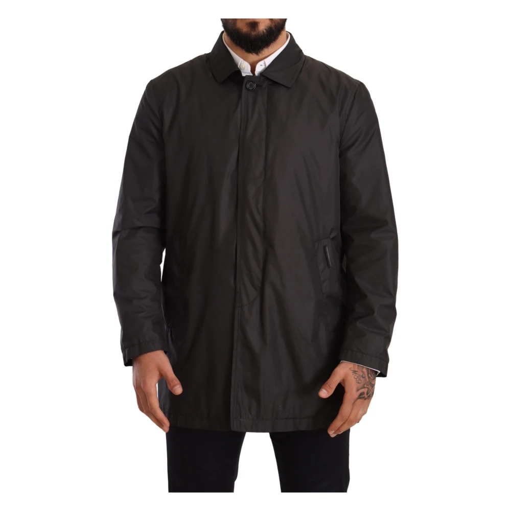 Dolce & Gabbana Lyxig Svart Trenchcoat för Män Black, Herr