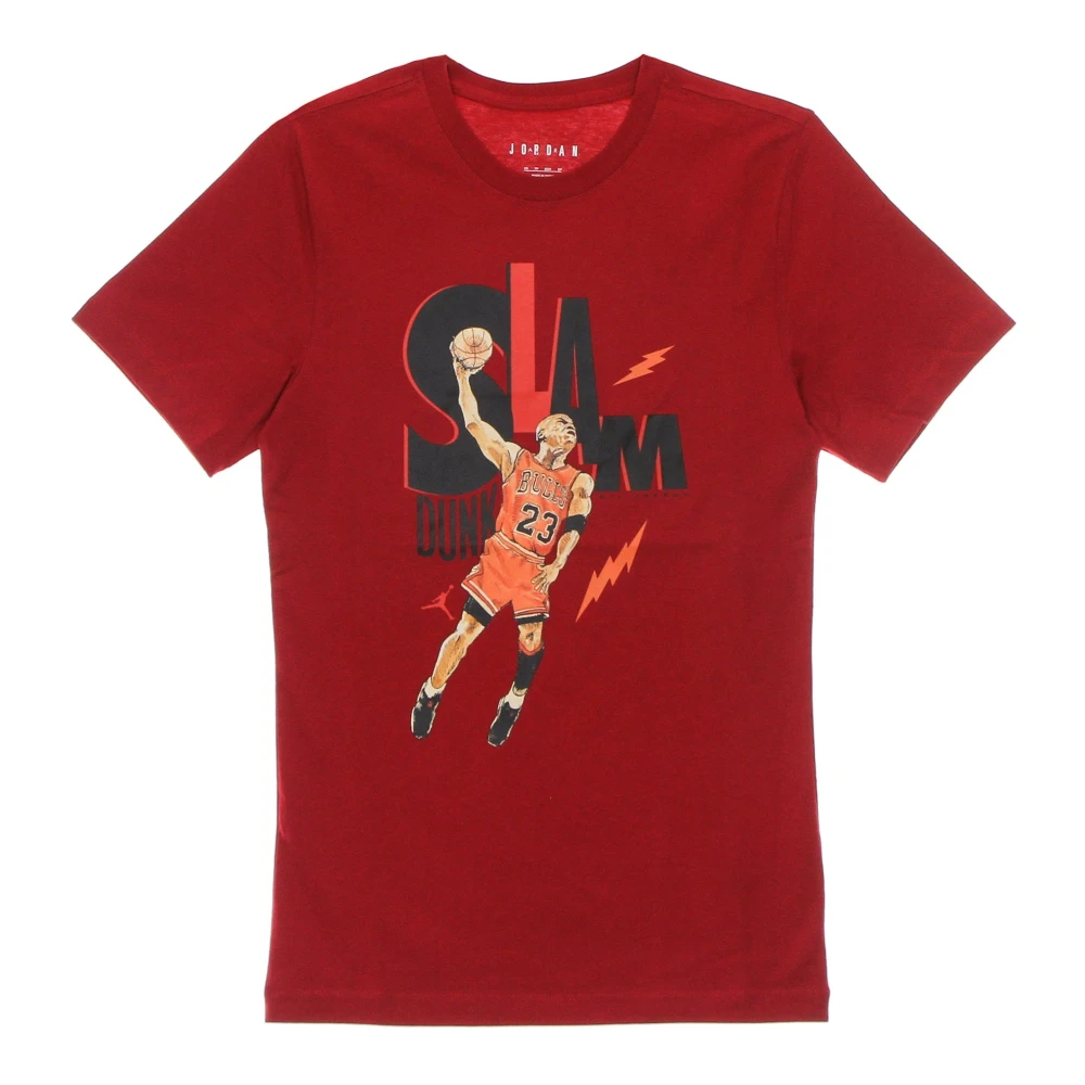 Jordan Uomo Rosso T-Shirt Girocollo Regular Fit Con Stampa