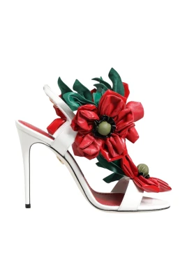 Röd Blomma Stilettklack Sandaler