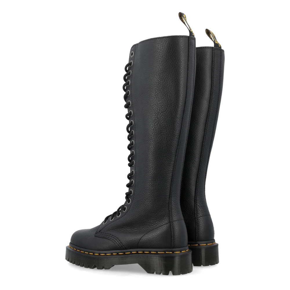 Dr. Martens Zwarte Leren Kniehoge Laarzen Black Dames