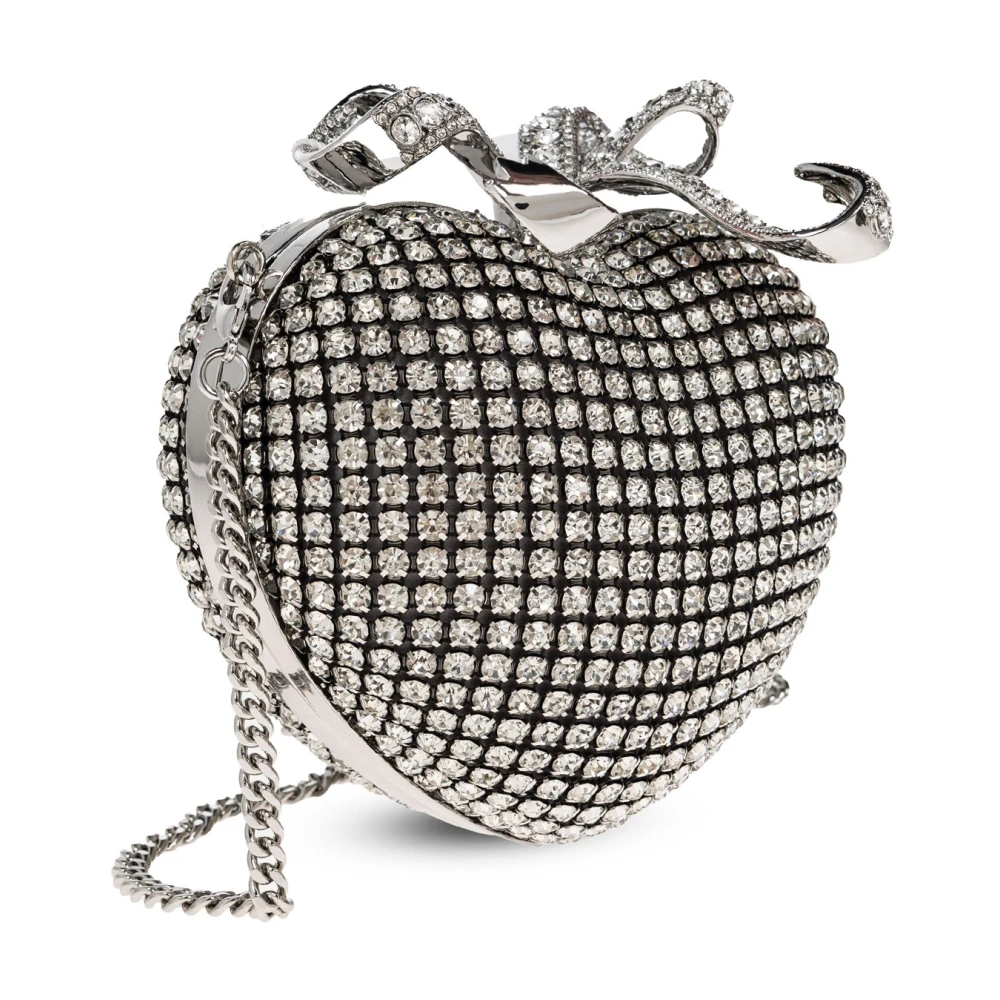 Self Portrait Diamanten Zilveren Clutch Tas Gray Dames