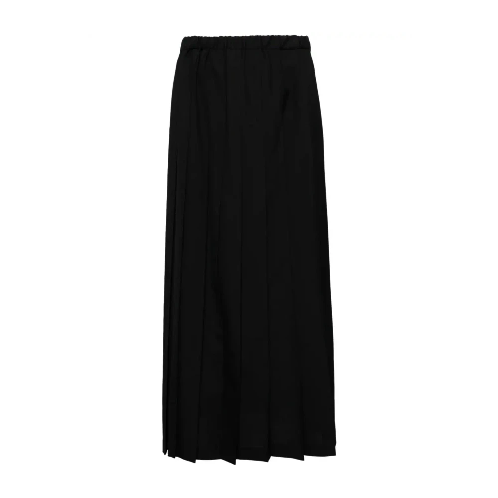 Junya Watanabe Zwarte Geplooide Rok met Hoge Taille Black Dames