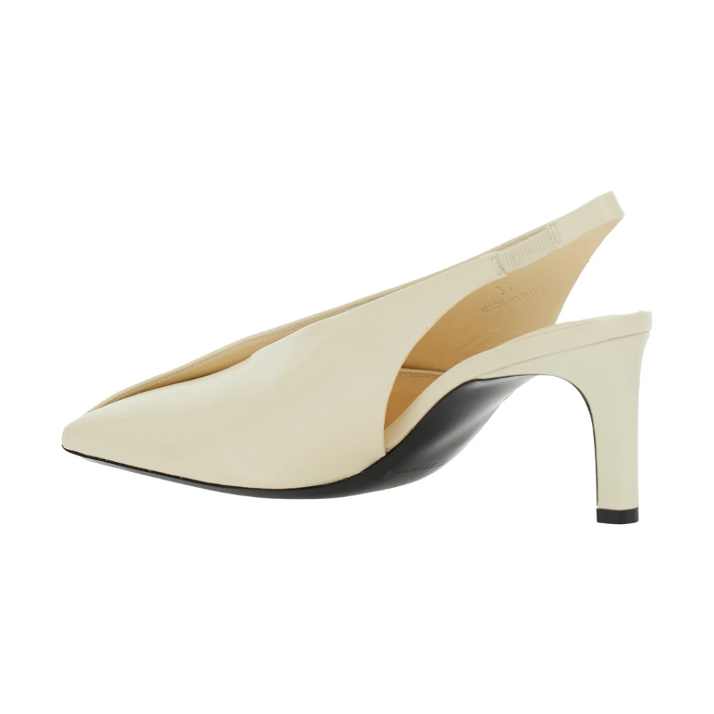 Jil Sander Witte Leren Slingback Hoge Hak Pumps White Dames