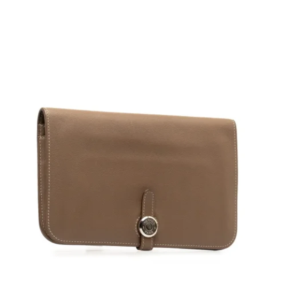 Hermès Vintage Pre-owned Canvas wallets Brown Dames